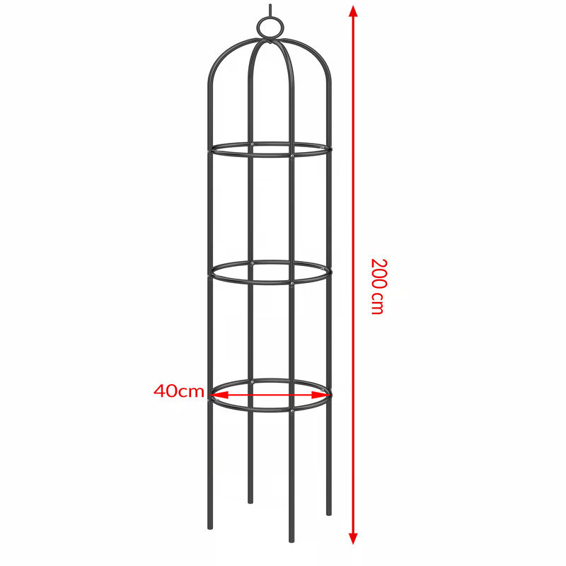 Gardebruk Rosensäule 4er-Set aus Metall in Schwarz, Höhe: 200 cm, Breite: 40 cm, Tiefe: 40 cm - Bild 2