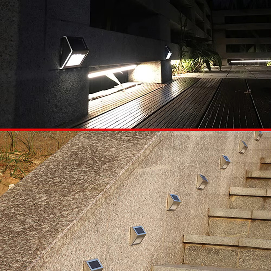 Romellar Solar-LED-Außenleuchte aus Edelstahl in Silber und Weiß mit warmweißem Licht für Treppen, Wege und Terrassen - Bild 6