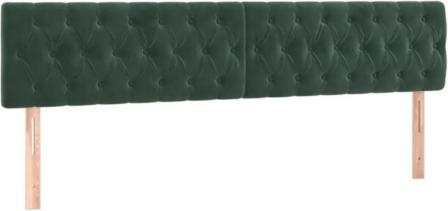 vidaXL LED Kopfteil aus Samt in Dunkelgrün mit USB-Ladeport und integrierter Beleuchtung, B: 180 cm, T: 7 cm, H: 78-88 cm - Bild 1