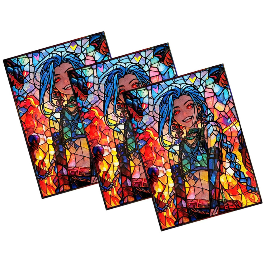 SHININGSOUL Sammelkarten-Schutzhüllen, Cartoon Anime, Bunt / Mehrfarbig, 50 Stück - Bild 1