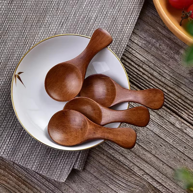 BalmyDays Set aus 5 Holzlöffeln in Braun als Mini Gewürzlöffel und Teelöffel für die Küche - Bild 4