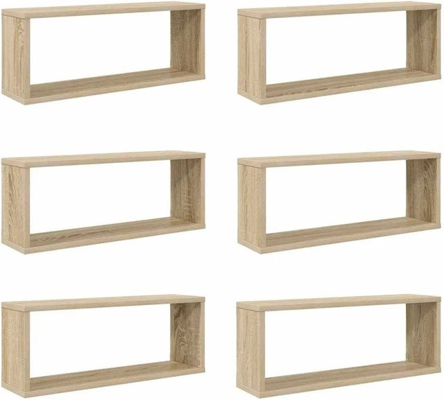 6er Set vidaXL Würfelregale aus Holzwerkstoff in Sonoma-Eiche, B/T/H: 60 x 15 x 23 cm - Bild 1