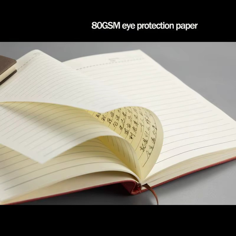 Sheepin Notizbuch A5 aus Kunstleder mit Hardcover, liniertes Tagebuch für Schule und Büro, 240 Seiten, Blau/Mehrfarbig - Bild 2