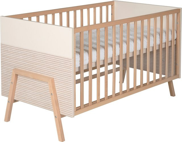 Schardt Babyzimmer Happy 3-teiliges Set in Beige aus Buche Massivholz mit 3-türigem Kleiderschrank - Bild 1