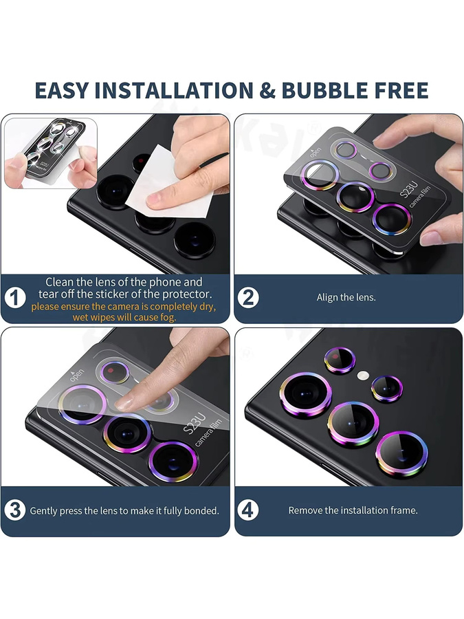 Kamera Objektiv Schutz aus gehärtetem Glas für Samsung Galaxy S25 Ultra S24 Plus S23 in Multicolour - Bild 5