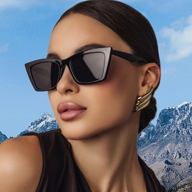ERIKOLE Cat-Eye-Sonnenbrille, Vollrand, Kunststoff, Schwarz, Damen - Bild 1