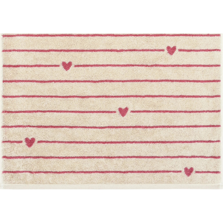2er Set Cawö Handtücher Heart Beats Line in Beere und Rosa mit Herzmuster, Breite: 50 cm, Länge: 100 cm - Bild 1