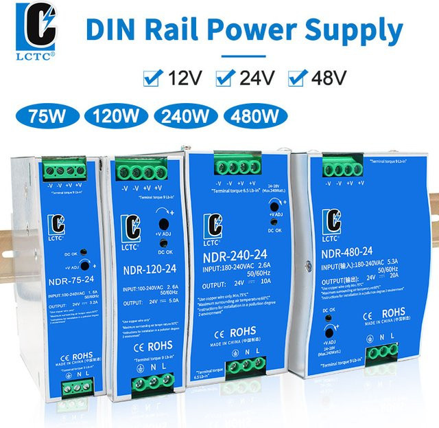 LCTC Industrielles DIN-Schiene Schaltnetzteil NDR-Serie AC/DC-Leistungstransformator mit Einzelausgang - Bild 1