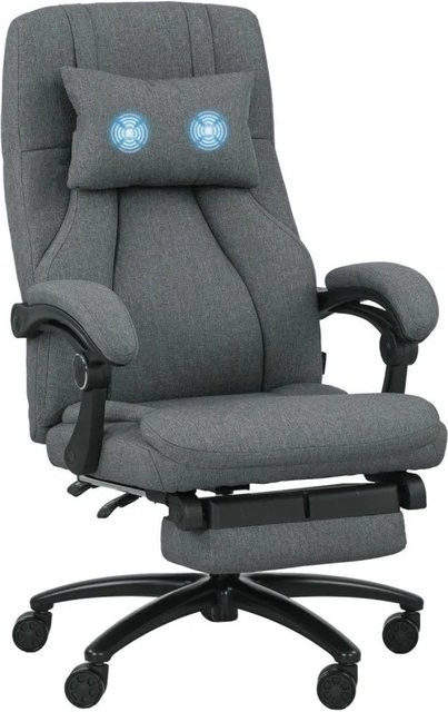 Vinsetto Massage-Bürostuhl aus Polyester in Dunkelgrau, B/T/H: 64 x 74 x 109-117 cm - Bild 1