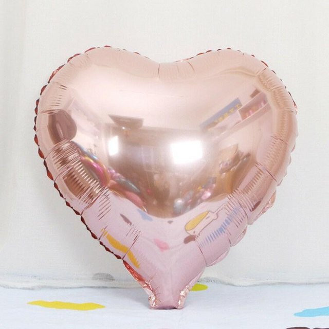 10 Stück Herz-Folienballons für Geburtstag, Hochzeit und Party in Gold, Beige und Pink - Bild 1