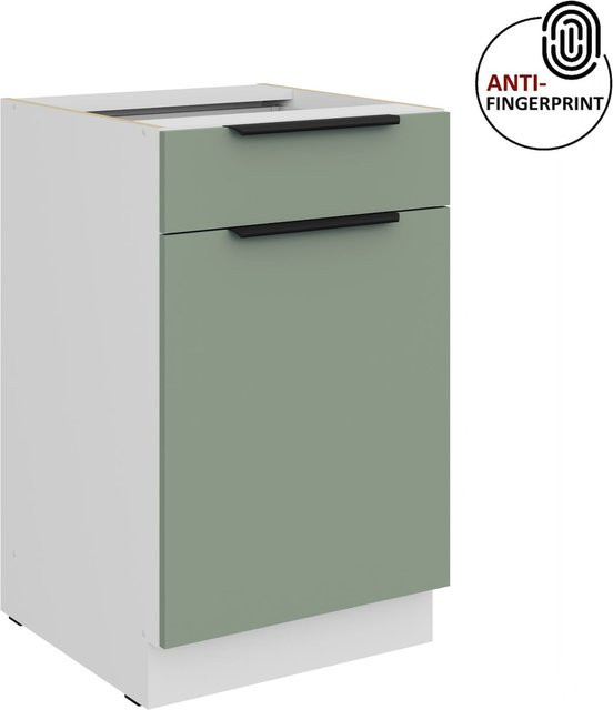 Küchenunterschrank ARIA in Aquamarin Blau matt mit Anti-Fingerprint-Beschichtung, Breite: 50 cm - Bild 1