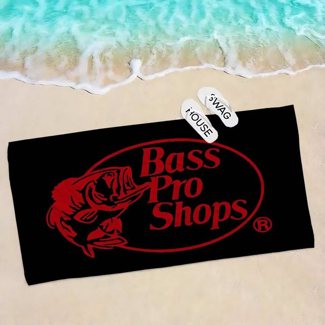 B-Bass Pro Shops Mikrofaser Strandtuch mit Grafikprint, Schwarz, Breite: 30 cm, Tiefe: 30 cm - Bild 1