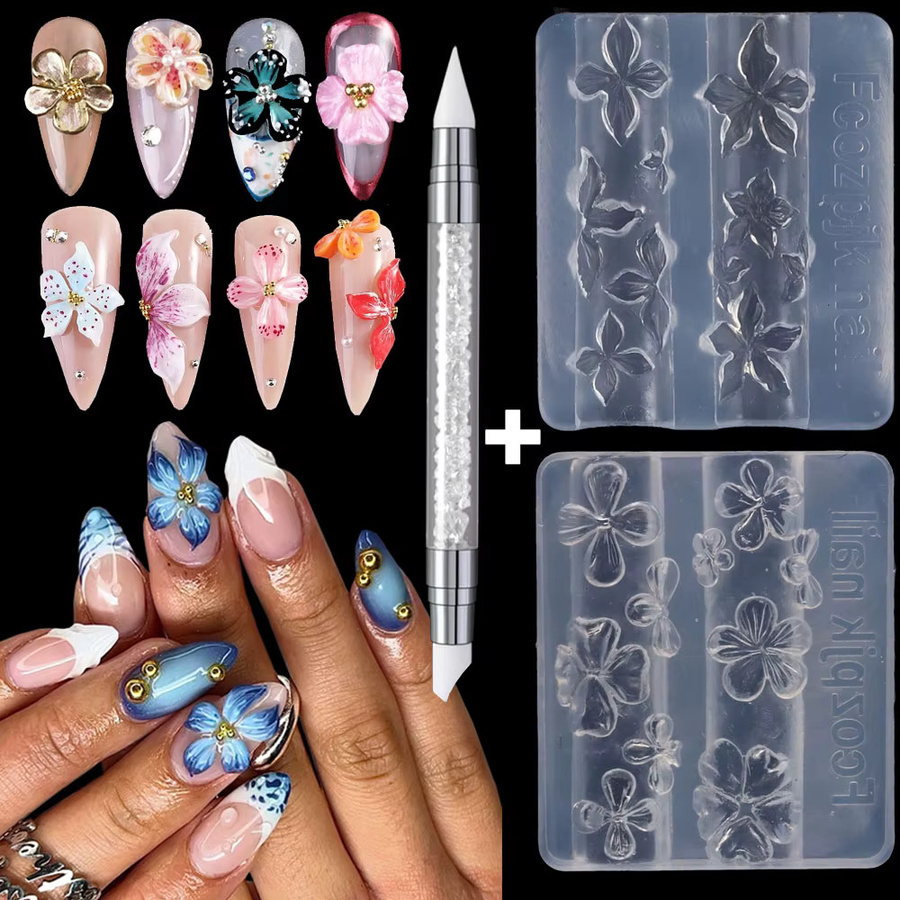 MingLee Nagelmodellierform, Transparente Silikon-Blütenform für Nagelgel - Bild 2