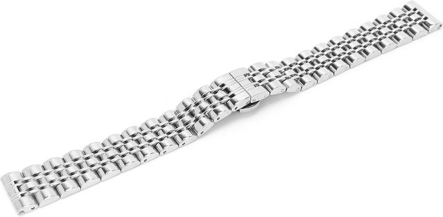 Uhrenarmband Edelstahl, Butterfly-Schnalle, 16 mm, Silber, Unisex - Bild 1