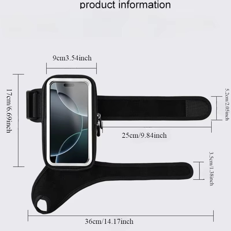 HAISSKY Outdoor Touchscreen Handgelenk Handytasche für iPhone, Samsung und Xiaomi in Schwarz oder Grau zum Radfahren und Fitness - Bild 6