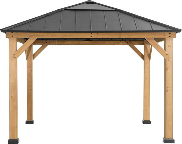 Sunjoy Gazebo PIRIN aus Zedernholz in Anthrazit, B/T: 336 x 336 cm - Bild 1