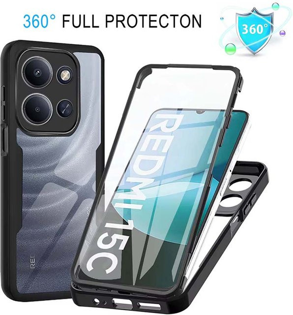 Xiaomi Redmi 15C Silikonhülle 360 Grad Ganzkörperhülle stoßfest in Lila - Bild 1