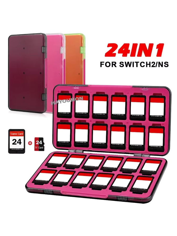 Ispoofer Magnetische 3D-Soft-Lederhülle für Nintendo Switch mit 24 Spielkartenfächern und 24 Micro-SD-Kartenfächern in Lila - Bild 7