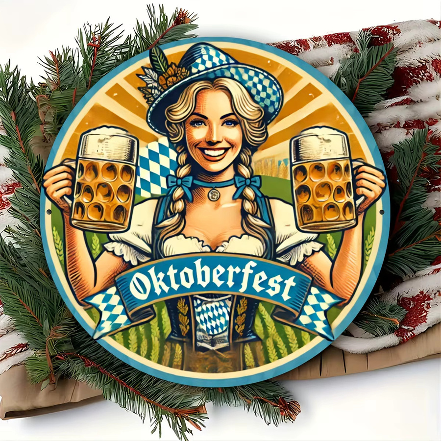 Potdemiel Oktoberfest Vintage Metallblechschild rund, Mehrfarbig, Durchmesser: 20 cm - Bild 3