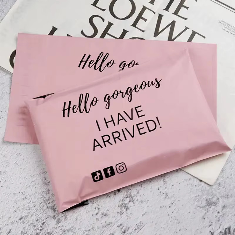 Personalisierte Polyethylen-Versandtaschen mit Logo und selbstklebendem Verschluss in Schwarz oder Pink - Bild 1