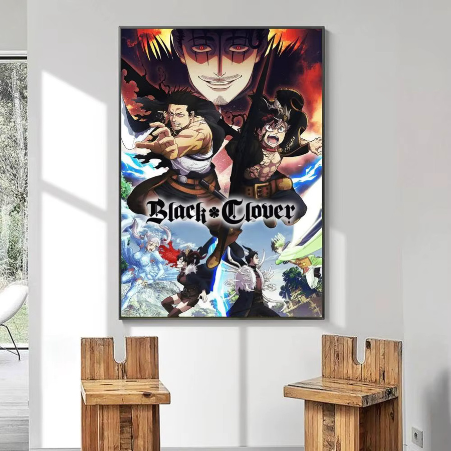 Black Clover Wandkunst Poster Aufkleber in Multicolour, wasserfester Wandaufkleber für Wohnzimmer und Schlafzimmer - Bild 5