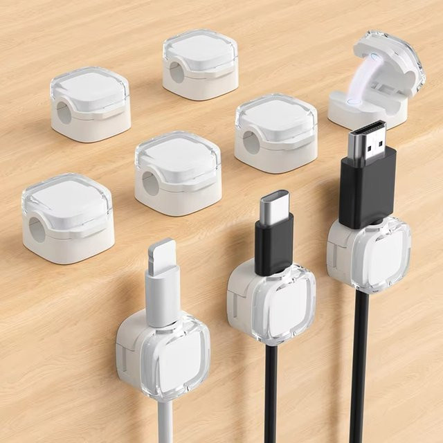 Mrgabwte Magnetischer Kabel-Organizer in Bunt, Verstellbarer Kabelhalter für das Kabelmanagement unter dem Schreibtisch - Bild 1