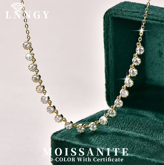 Lnngy Halskette, Moissanit, Gold, Damen - Bild 1