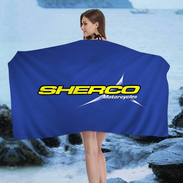 S-Sherco Logo Strandtuch für Mädchen aus Mikrofaser, schnell trocknend und sandfrei, mehrfarbig - Bild 1