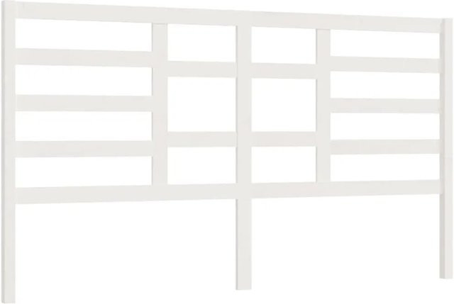 vidaXL Bett-Kopfteil aus Kiefer-Massivholz in Weiß mit rustikaler Optik, B/H: 206 x 104 cm - Bild 1