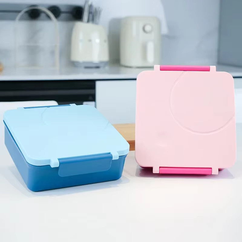 JUSTINLAU Kunststoff-Bento-Box mit Edelstahlschüssel in Blau, auslaufsichere und mikrowellengeeignete Lunchbox für Picknick, Schule und Büro - Bild 2