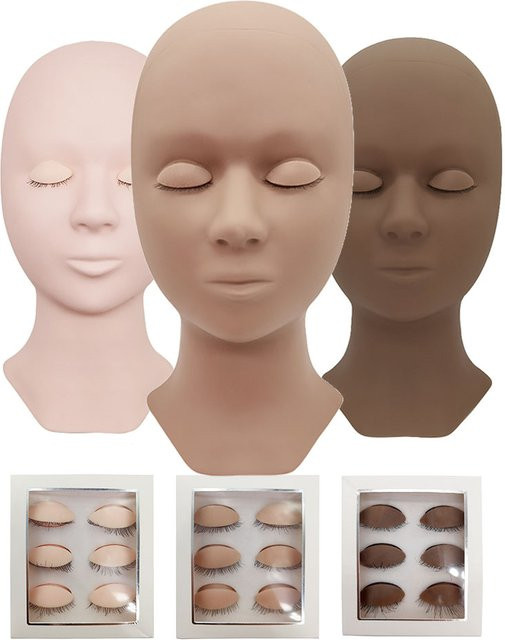 lashprofessor Silikon Trainingskopf mit abnehmbaren Augen für Wimpern Extensions und Make-up - Bild 1
