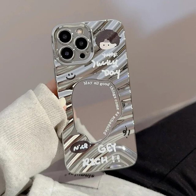 Samsung Galaxy Soft Cover mit Make-up-Spiegel in Silber - Bild 1