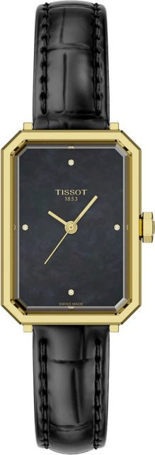 Tissot Armbanduhr, Quarz, Edelstahl, Leder, Schwarz, 30 mm, Damen - Bild 1