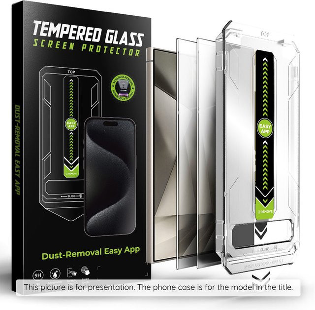 Techsuit TitanGlass CrystalHD Privacy-Schutzfolie aus gehärtetem Glas für Samsung Galaxy S25 S931 und Samsung Galaxy S24 S921, transparent, 2er-Set - Bild 1