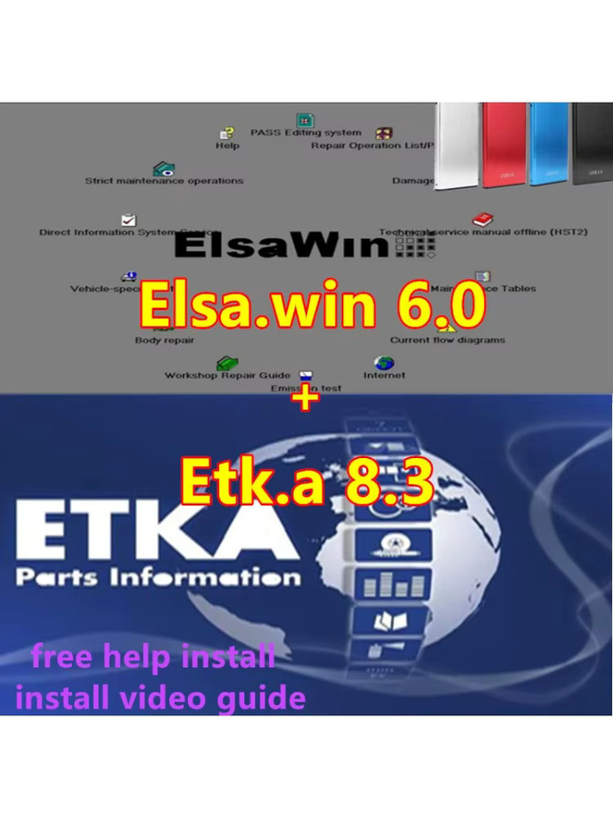 Elsawin 6.0 und Etka 8.3 Auto-Reparatur-Software mit elektronischem Teilekatalog für VW und Audi - Bild 1