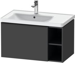 Duravit Waschtischunterschrank D-Neo Wandmontage in Schwarz und Weiß mit Regalfach und Scharniertüren, B/T/H: 78,4 x 45,2 x 44,0 cm - Bild 1