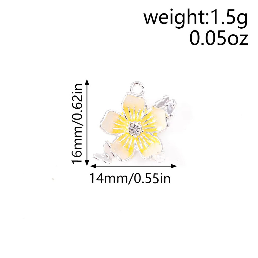 Tenande Charms-Anhänger Emaille-Blumen, 14 x 16 mm - Bild 2