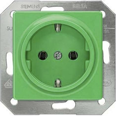 Siemens Schutzkontakt-Steckdose Delta Grün 5UB1512 - Bild 1