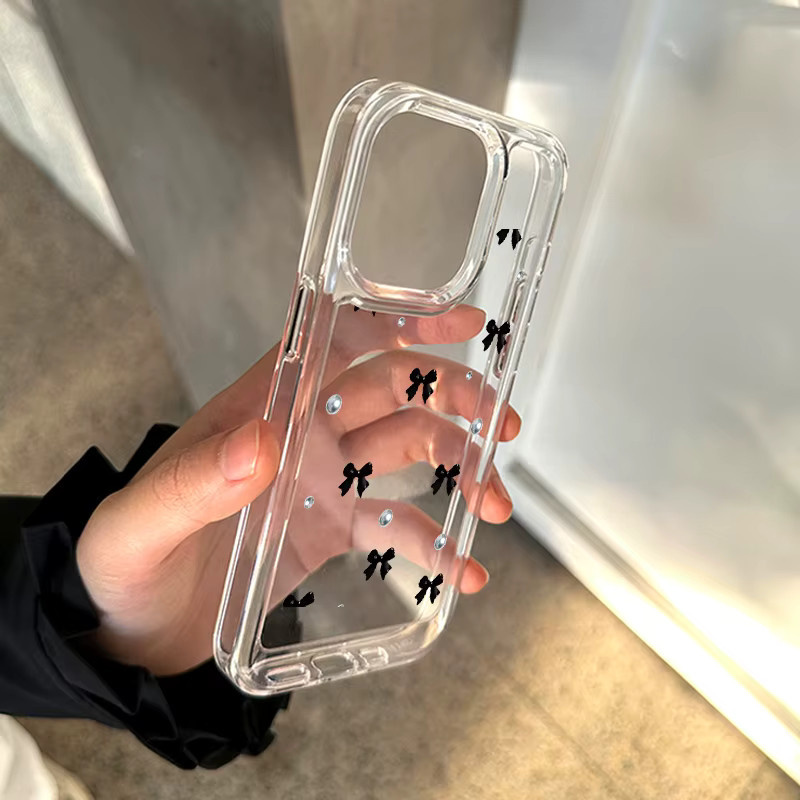 DecoPhone Handyhülle Perlenschleife für iPhone 11 bis 17 Pro Max Plus Serie aus weichem TPU in Transparent - Bild 2