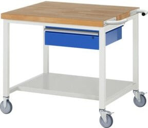 Rau Fahrbare Werkbank 8001 in Grau/Mehrfarbig mit Ablageboden und 1 Schublade, B/T/H: 100 x 90 x 88 cm - Bild 1