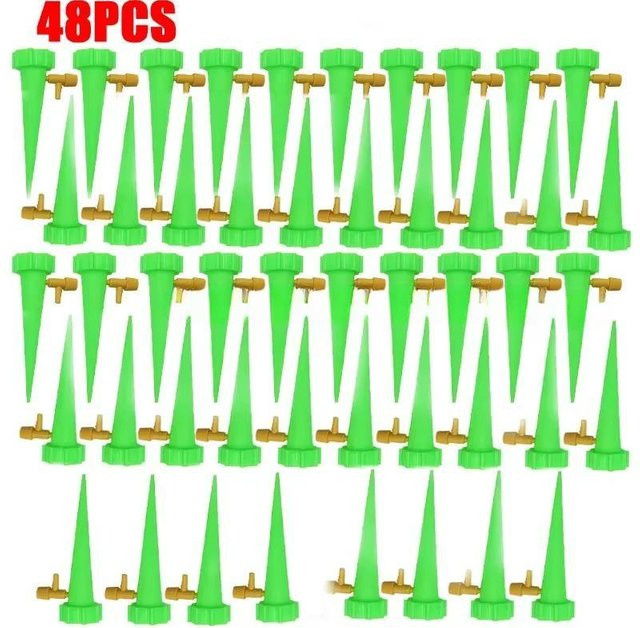 Lucky Black Cat Dripper Spike Set zur automatischen Pflanzenbewässerung für Garten und Haushalt, Grün, 48 Stück - Bild 1