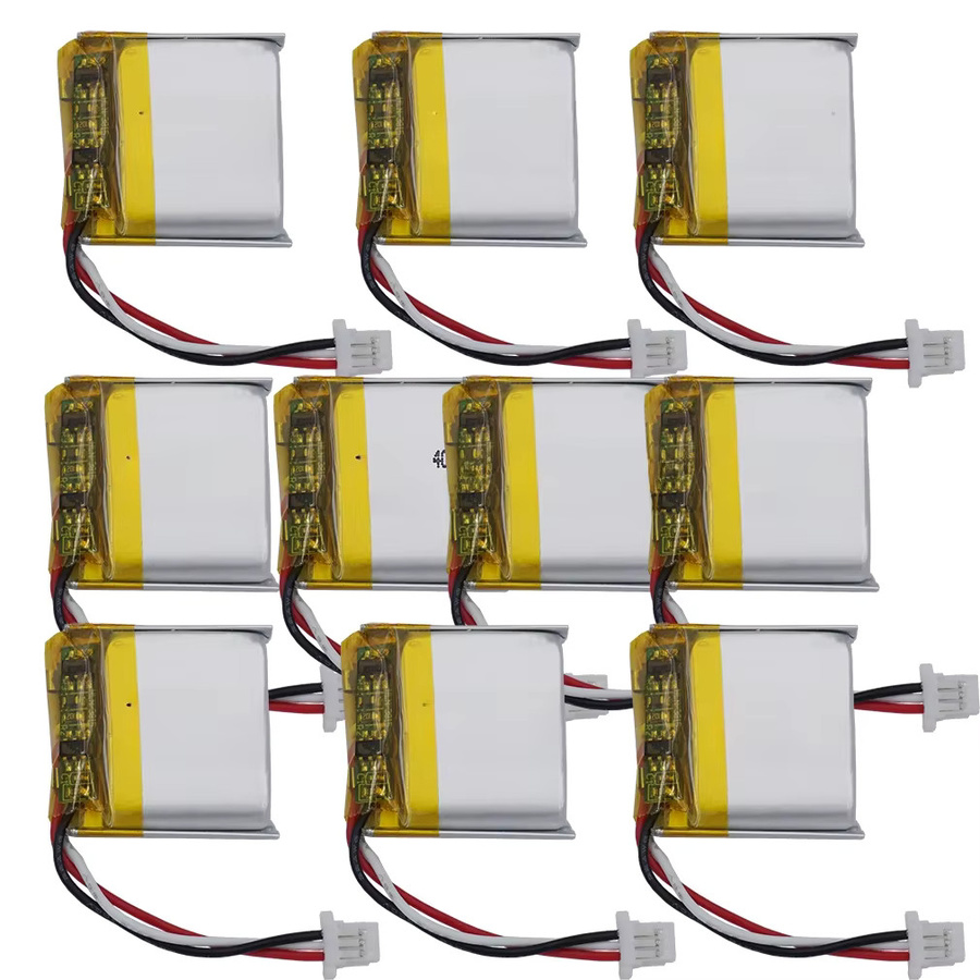10 Stück XINJ Li-Ion Akku 3,7 V 150 mAh 0,555 Wh 402020 Silber mit 3-Pin 1,0 mm Stecker für Bluetooth Maus, Lautsprecher, Kopfhörer und Smartwatch - Bild 1