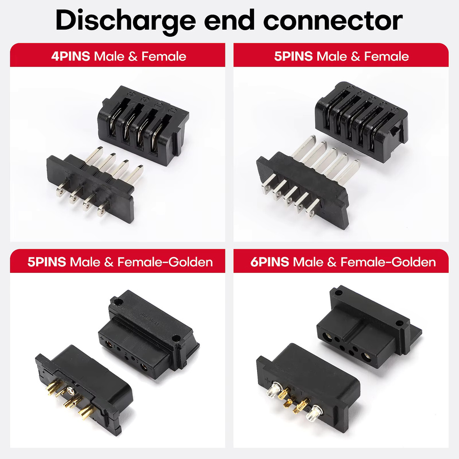 Hailong Power Discharge Connector Netzstecker für E-Bike Teile in Schwarz (4-Pins oder 5-Pins, männlich oder weiblich) - Bild 3