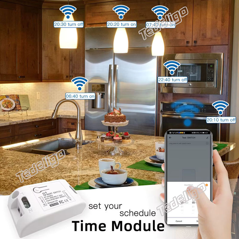 Tuya Smart WLAN Touch-Wandschalter mit RF 433MHz und DIY Relais-Timer-Modul, kompatibel mit Google Home und Alexa, Farbe: Weiß - Bild 4