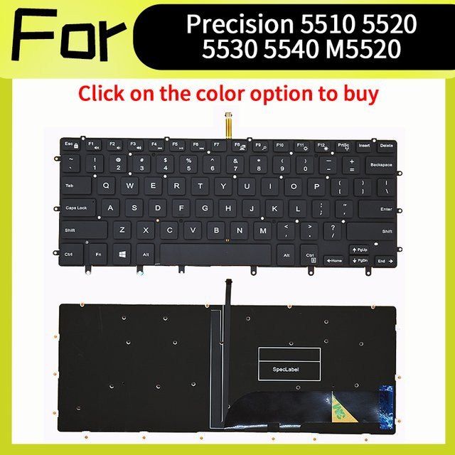 Dell Ersatztastatur für Precision 5510 5520 5530 5540 M5520 in Schwarz mit US-Layout (QWERTY) - Bild 1