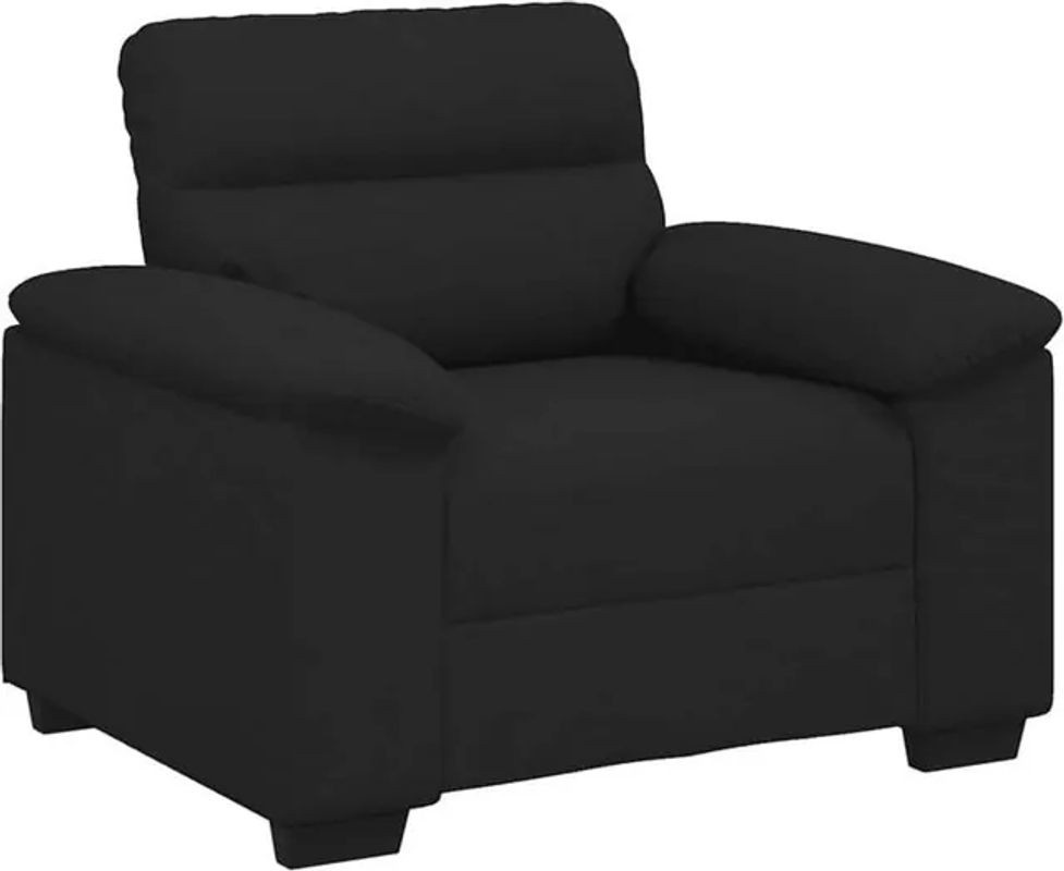 Modern Loungesessel Vidaxl aus Stoff in Schwarz mit Holz und Metall - Bild 1