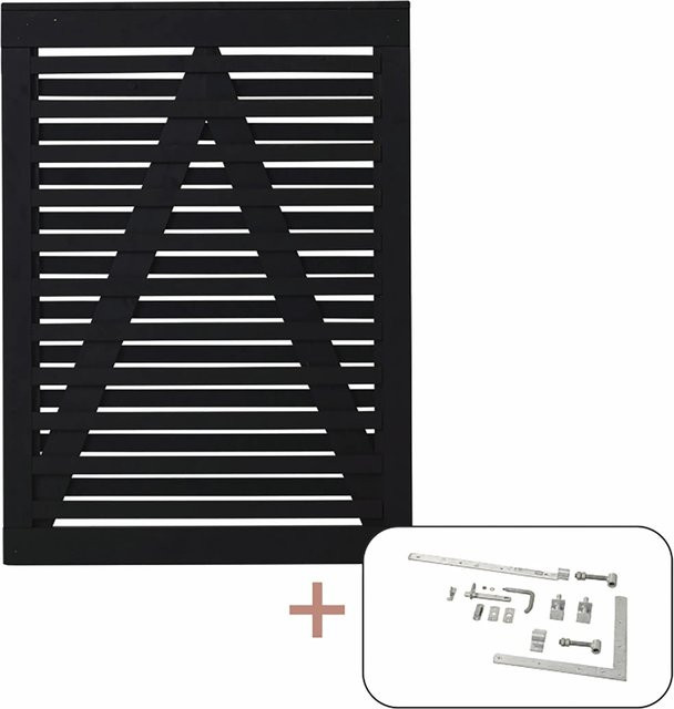 Plus Einzeltor Osaka aus Nadelholz in Schwarz, Breite: 100 cm, Höhe: 136 cm - Bild 1