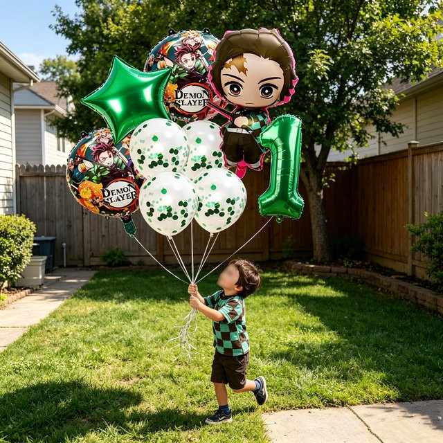 Bandai Demon Slayer Tanjirou Nezuko Ballon-Set für Kindergeburtstag Party Deko in Mehrfarbig - Bild 1