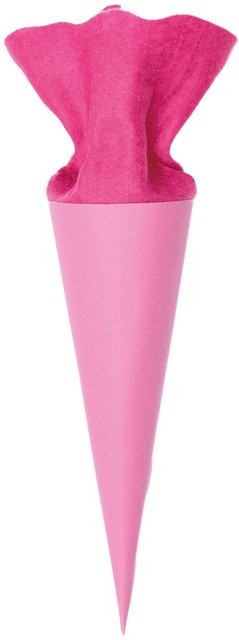 Rico Design Schultüte Rohling aus Karton mit Filzverschluss in Pink, Höhe: 35,0 cm - Bild 1