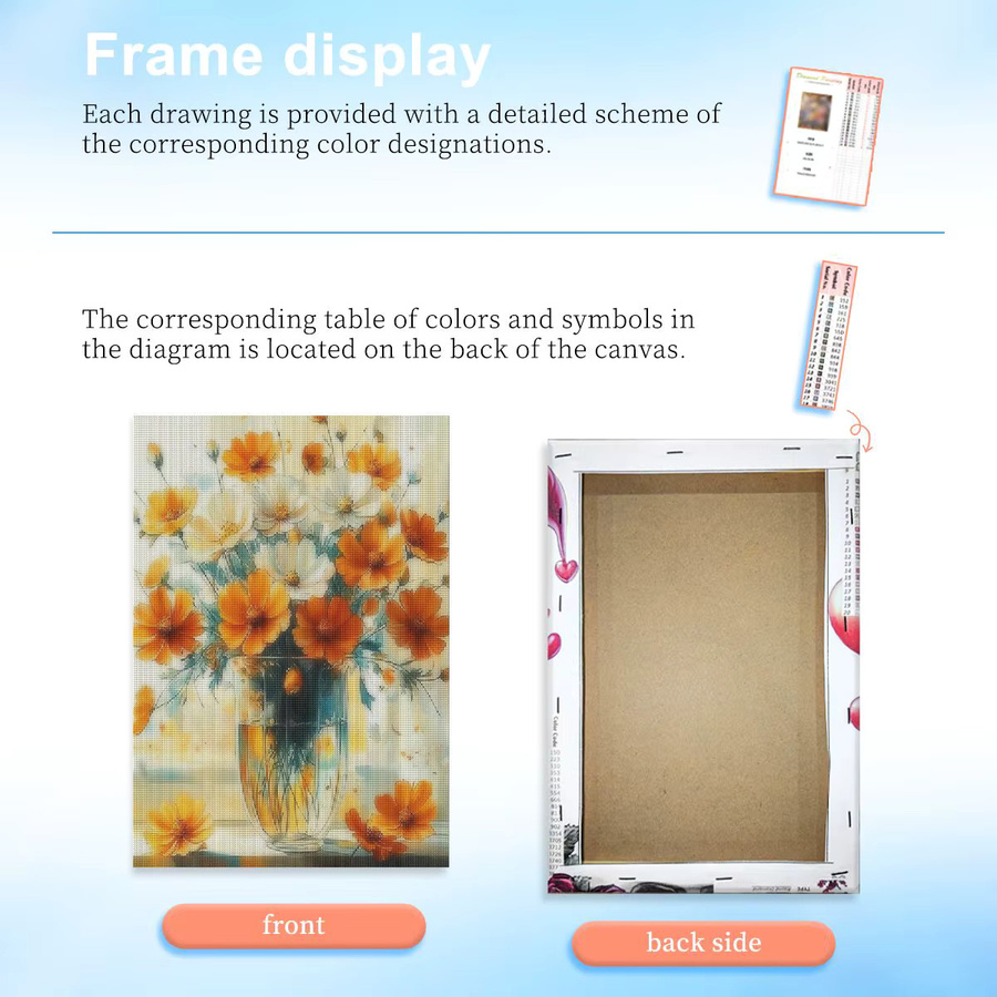 RUOPOTY Orange Daisy Diamond Painting Kit, Kunst- und Bastelset - Bild 2